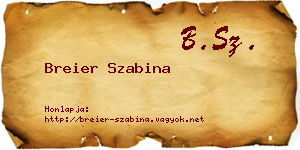 Breier Szabina névjegykártya