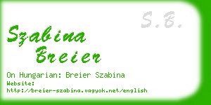 szabina breier business card